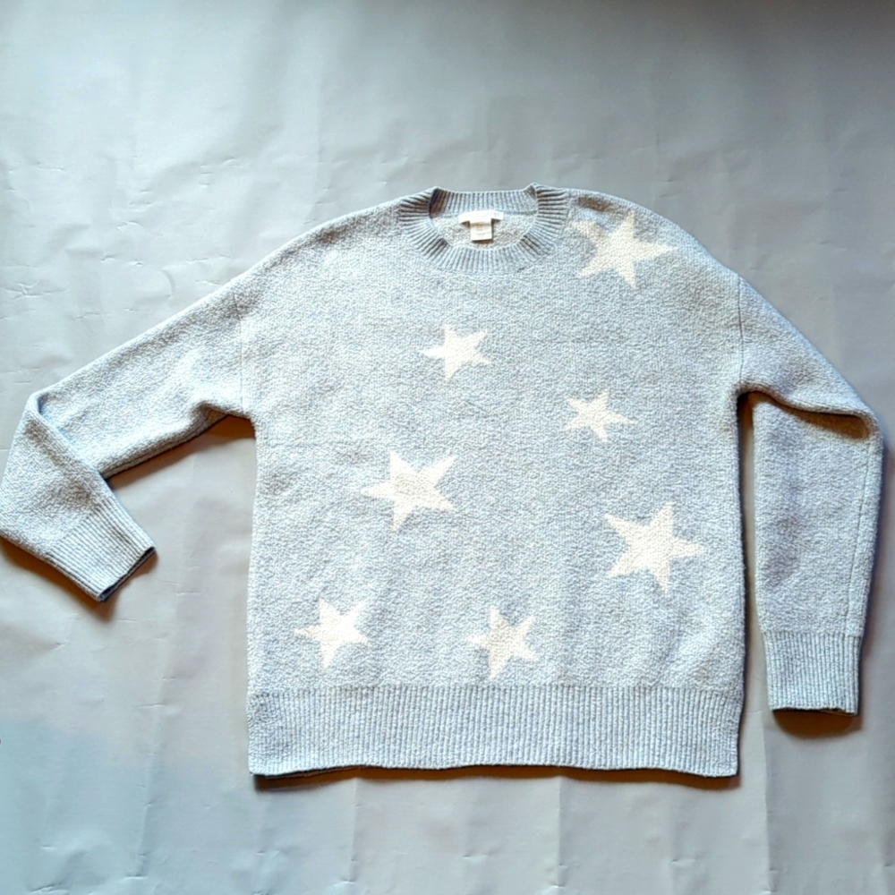 Christian Siriano NY Grey Star Sweater